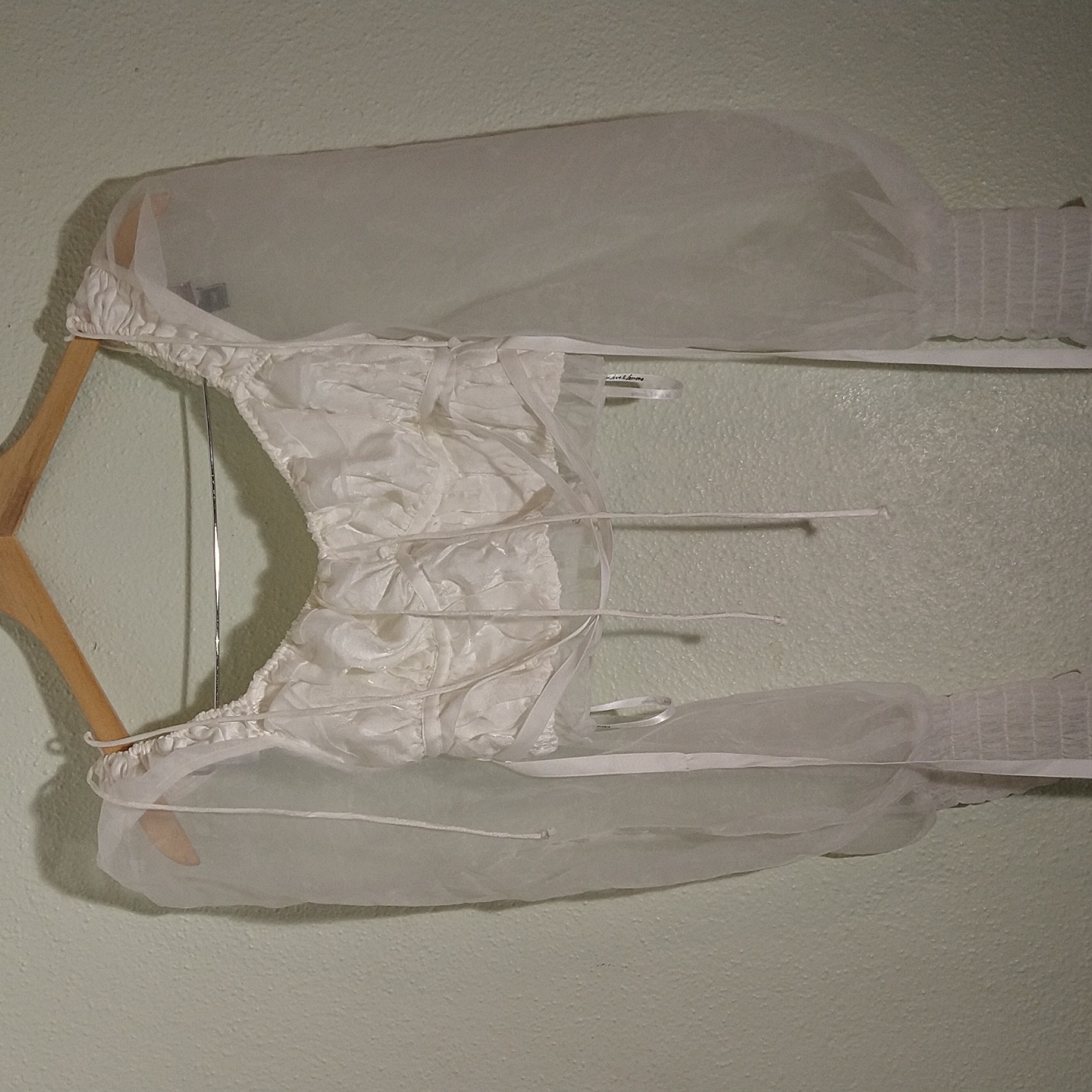 For Love & Lemons Women’s Gabriella Top White Size Xs Puff Sheer Sleeve Romantic